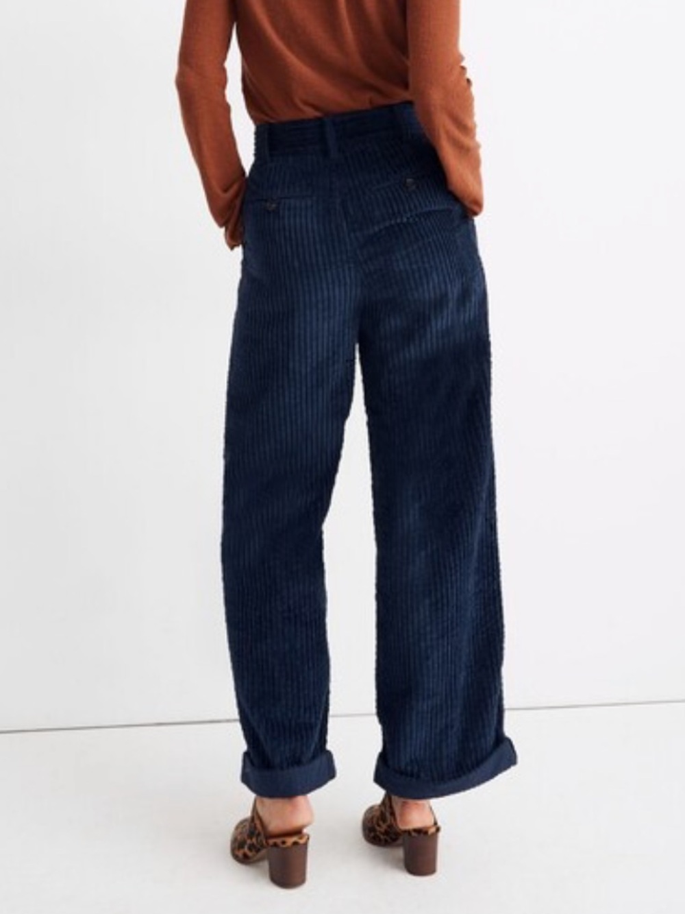 Madewell Navy Pleated Wide Leg High Rise Pants Style AF140 Size 4